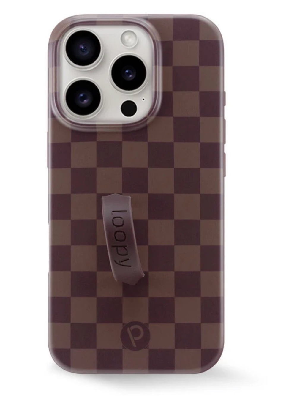 Loopy Case Brown Checker Grip Phone Case